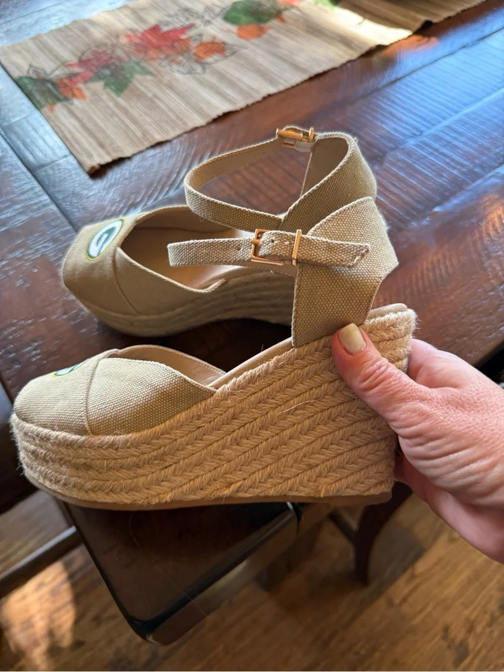 Green Bay Packers Espadrille Wedge Sandals